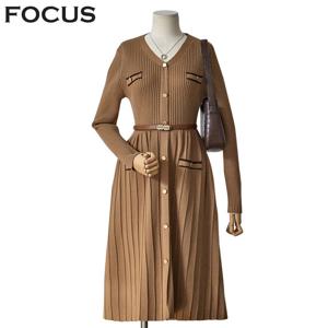 [포커스]니트브이넥벨트원피스 FBW3J7POP0168_BP