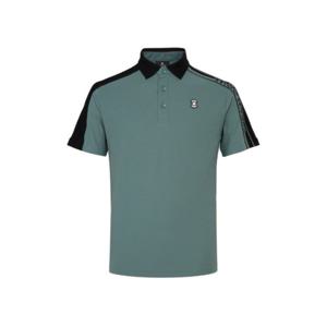 [와이드앵글]남성 CO 스웨터 배색 반팔 폴로 티셔츠 Olive WMU25251K3