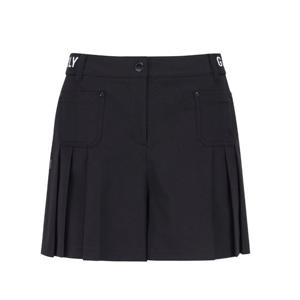 여성 사이드 로고 밴딩 플리츠 와이드 바지 521E3PS203BK