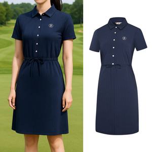 비티알 여성 여유핏 허리끈 골프 반팔 원피스 BSC499ST5W
