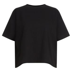 샵앤) 국산 여성 라운드 박시 루즈핏 세미크롭 반팔 티셔츠 DAI-WSH-20768-블랙