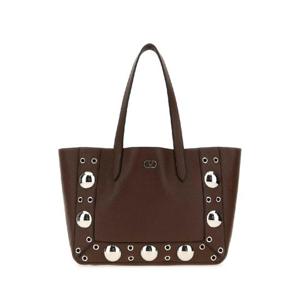 VALENTINO GARAVANI Brown leather small NellcAte shopping bag 7W2B0R88MJL W04