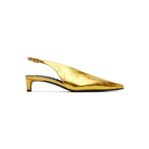 25 FW 질샌더 여성 골드톤 슬링백 힐 252249F122003