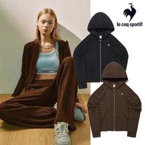 [르꼬끄] 여성 슬림핏 케이블 자가드 후드 집업 QQ322OFT91