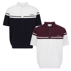 [파리게이츠]511E3SWJ22-남성 잭바니 투톤 배색 와플 조직 니트-(25년가을)