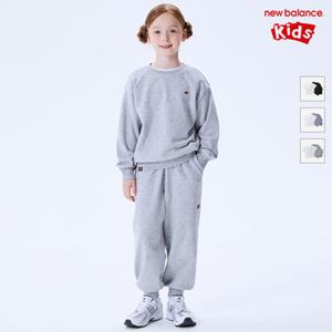 [뉴발란스키즈] NK9YF3103U(AC) 멜란지그레이 [3PCS] ESSENTIAL) 라운드 스  셋업