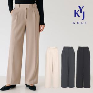 봄가을 뒷밴딩 와이드 슬랙스 여성 골프 바지 2기장 DPFLSL27