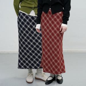 WOMAN 빈티지 체크 롱 스커트 [3COL] / WBE3L13506