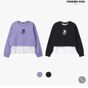 레노마키즈 HC12 크롭 레이어드 티셔츠 R2435T164