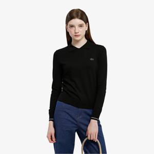 라코스테 공식 여성 배색 카라 스웨터 AF814E-55N 031