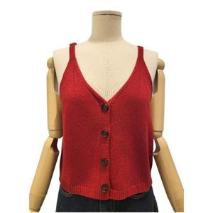 [에이비에프지]큐티 단추 포인트 울 니트 베스트 APZ4HV31J