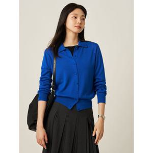 [빈폴레이디스] 울 T칼라 카디건  블루 (BF595AC02P)