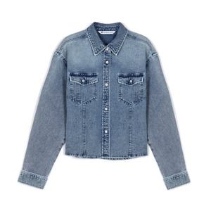 [뱅뱅]여성 워싱 포켓 스판 데님 긴팔 남방 (NSLD61)