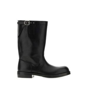 드리스반노튼 남성 블랙 가죽 바이커 부츠 252021700105 900