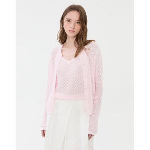 질스튜어트 뉴욕 여성 25SS 인기 급상승핑크 짜임 가디건 JSSW5B200P1