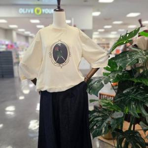 스테파니 HC07 꽃다발 R7부  배색 포인트  티셔츠 A25ST5305