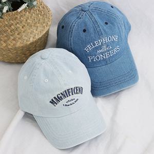 샵앤) 국산 여성 자수 레터링 3가지 패턴 데님 캡 모자 DJ-WH-0865-N_연청