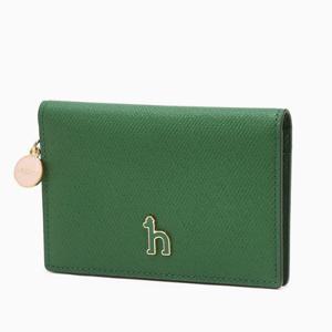 [헤지스ACC] 그린 소가죽 참장식 플립 카드지갑 HIHO5F921E2