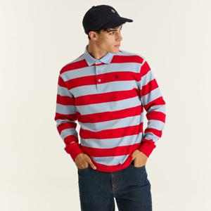 남성 럭비 카라 스트라이프 티셔츠 레드(MQ321MTL93)