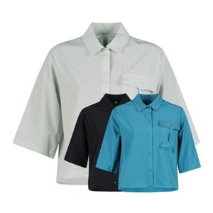 럭스골프 여성 아웃 포켓 펀칭 스트링 카라 반팔 골프셔츠 LB25M608W