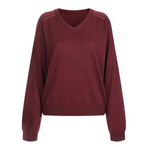 샵앤) 여성 국산 루즈핏 브이넥 나그랑 니트 티셔츠 FRB-WKN-20780-버건디