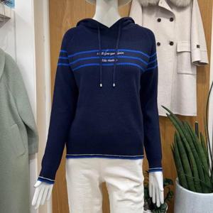 클리지 DP01 블루 라인 실버 후드 니트 CP2WKT16