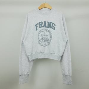 샵앤) 국산 여성 라운드 프랑 크롭 긴팔 맨투맨 LL-WSH-4832-아이보리