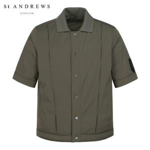 [세인트앤드류스] 남성 니트 카라 경량 반팔 점퍼