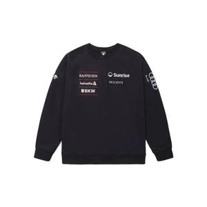 데상트 공용 기모 스트레치 우븐 맨투맨 AP323SWH91-BLK0