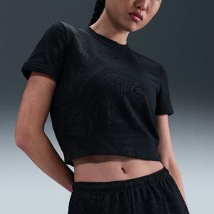 나이키반팔티 SQJ HV2398-010 스포츠웨어 칠 테리 여성 반팔 프렌치 테리 프린트 탑