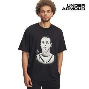 [언더아머(백)]남성 커리 헤비웨이트 오버사이즈 라운드 반팔 티셔츠 6007300-001