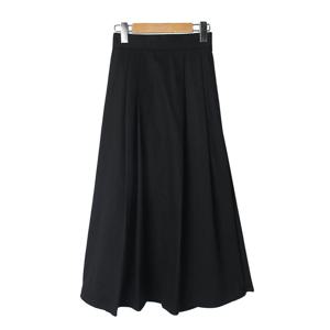 샵앤) 국산 여성 핀턱 플레어 A라인 면100 롱스커트 STJ-WSK-4869-블랙