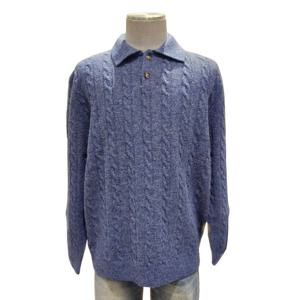 [킨록]블루 케이블 카라 니트 [ LLY1433 LC ]