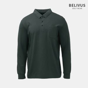 빌리버스 남자 골프 등산 데일리 엠보 포켓 긴팔 카라티 BBLT046