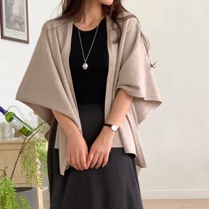 샵앤) 여성 원버튼 잔골지 레이어드 다용도 숄 니트 조끼 21DS-WVS-4898-블랙