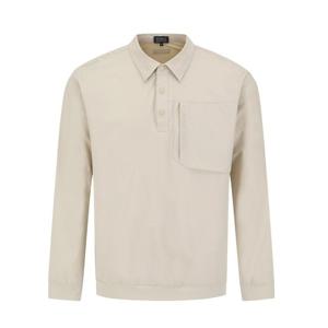 남성 우븐 믹스 하프 버튼 티셔츠 521E3TO202BG