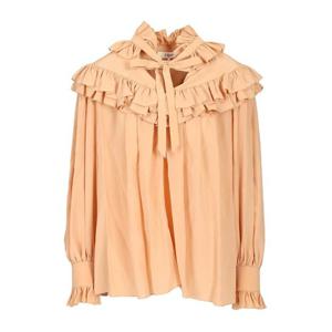 끌로에 오버사이즈 러플 리본 실크 블라우스 CH25WHT14005 285