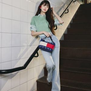 타미진 여성 벨라 플레어 핏 데님 팬츠 (T32F7NEF41TWT1)