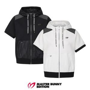 [마스터바니에디션] (421E3TF110) 여성 컬러 블록 후드 집업 반팔 티셔츠