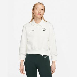 나이키긴팔티 FD0895-133 나이키 오버사이즈 크롭 플리스 폴로 맨투맨