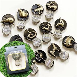 행운의십이지신 띠별 골프볼마커 자석클립형 골프선물 볼마커 클립 자석볼마커