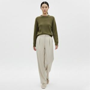 샵앤) 여성 뒷밴딩 하객룩 와이드 핀턱 슬랙스 바지 NTT-WPT-20808-베이지