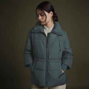 [링스본사] [25FW] 여성 와이드 에리 중기장 구스 다운 점퍼 L21E4JP259_GN