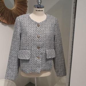 르피타 HC06 체크 패턴 트위드 자켓(아이보리) L254BJKA52