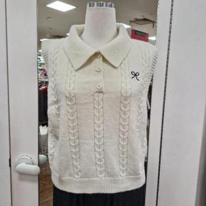 멜로디가든 HC39 리본자수카라니트조끼 M25F8B110