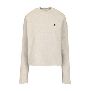 AMI 파리 로고 자수 크루넥 티셔츠 E25FSW766730 0951E25 TP948123272