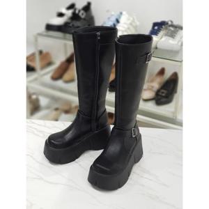 한슈 세이브존07 더블버클 통굽 롱부츠9cm HS198818sp