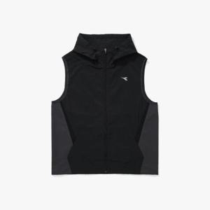 디아도라후드집업 KQJ D5121RVT03BLK 페이스쉴드 러닝 후드 집업 베스트 BLACK