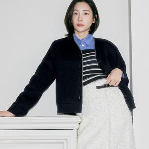 [쥬크]니트 트리밍 핸드메이드 숏 코트Z254MSG507