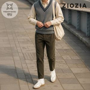 [지오지아] 카키 코듀로이 캐주얼 셋업 팬츠 S (AAD4PP1602_LKH)